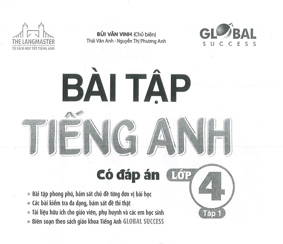 Bài tập Tiếng Anh 4 Bùi Văn Vinh tập 1 - Miễn phí
